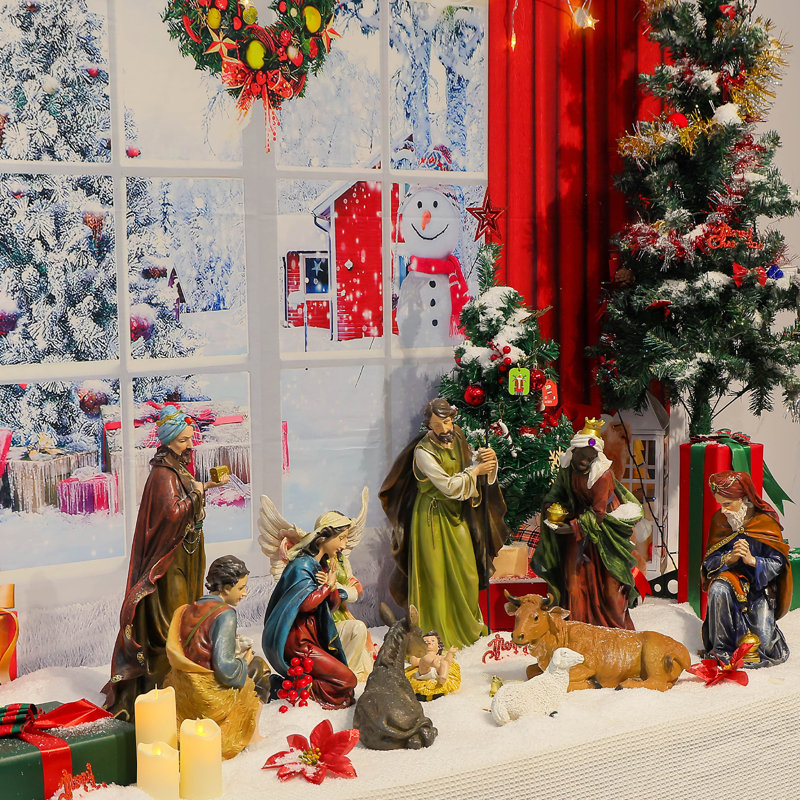 Classic Nativity Scene Indoor Christmas Nativity Set Of 12 Pieces Religious Decorations Collection Gifts For All Holiday Home Decor Items